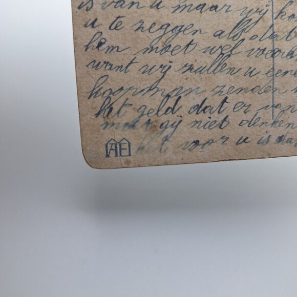 Antique French Postcard Un Menage Tres Uni Artwork Humor Multilingual Handmade - Picture 3 of 8